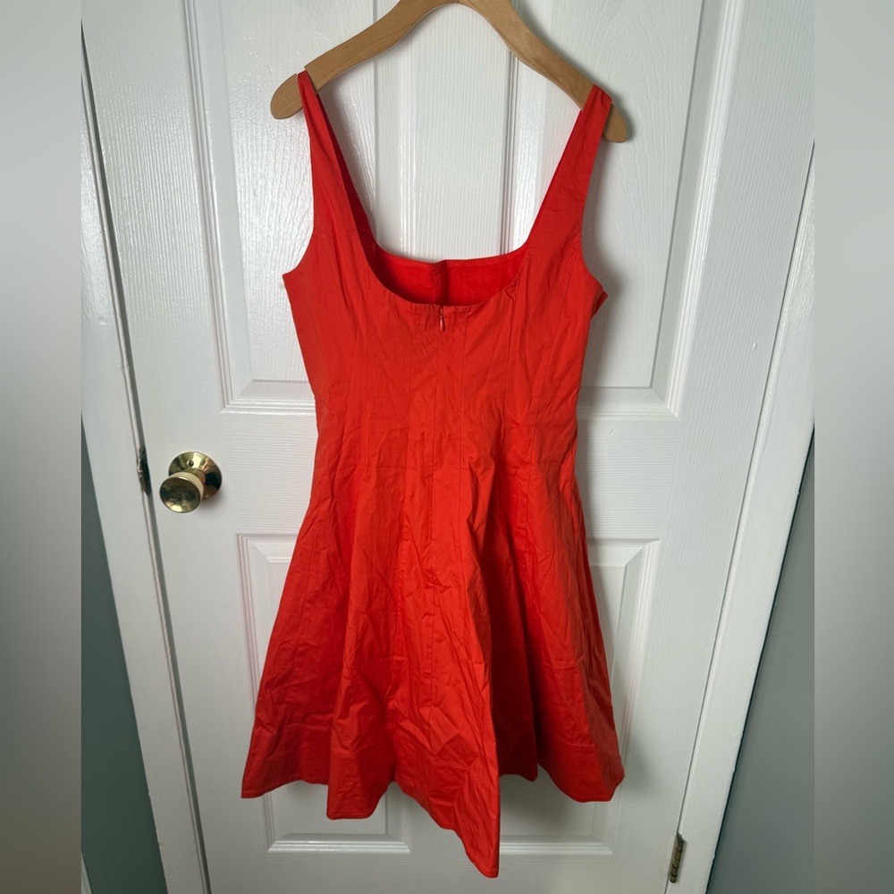 Staud Mini Wells Dress Red Rose 8 - Picture 4 of 7